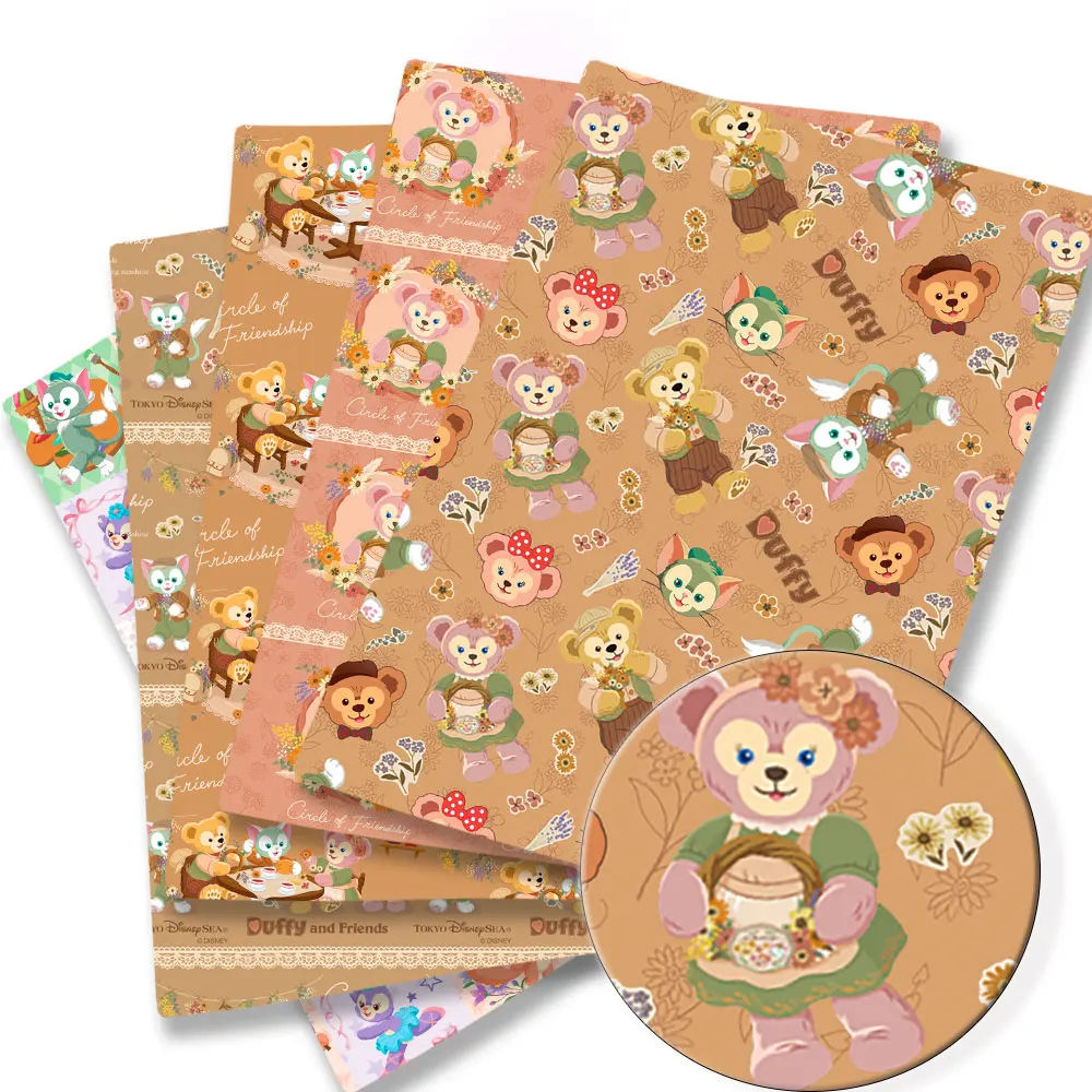 

Disney duffy and friends Cartoon Fabric Hot Handmade Sewing Patchwork Quilting Baby Dress Home Sheet Printed Fabric Kids Fabric