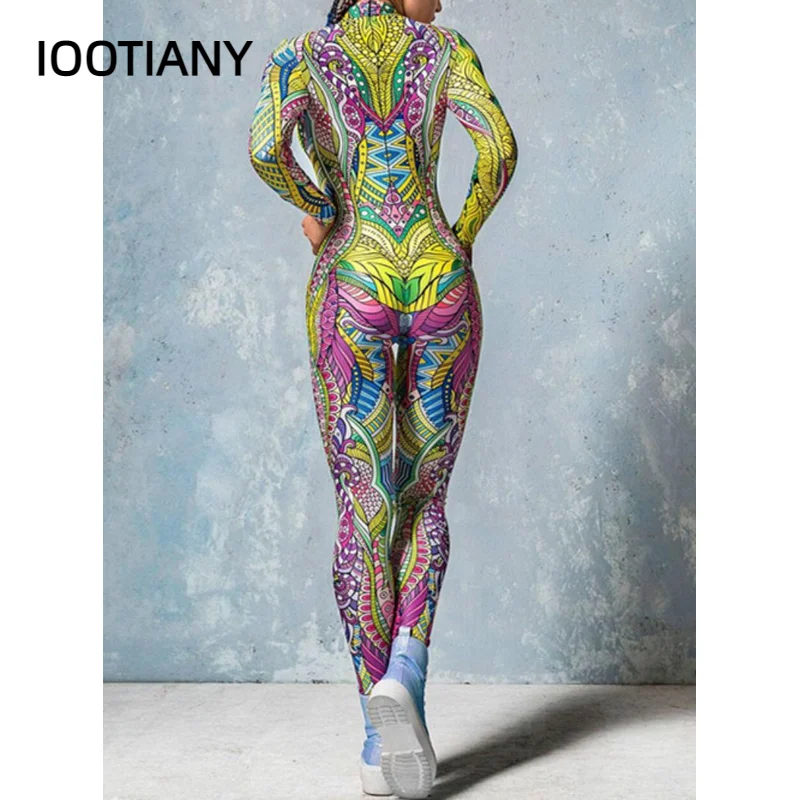 Женский и мужской робот будущего Цветные элементы комбинезон с 3D принтом в стиле