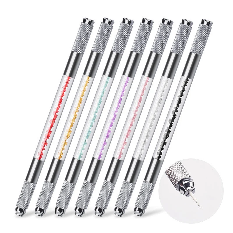 

Double Head Microblading Handles Flat And Round Needle Blade Tebori Pen Eyebrow Embroidery Hand Tool Makeup Supply