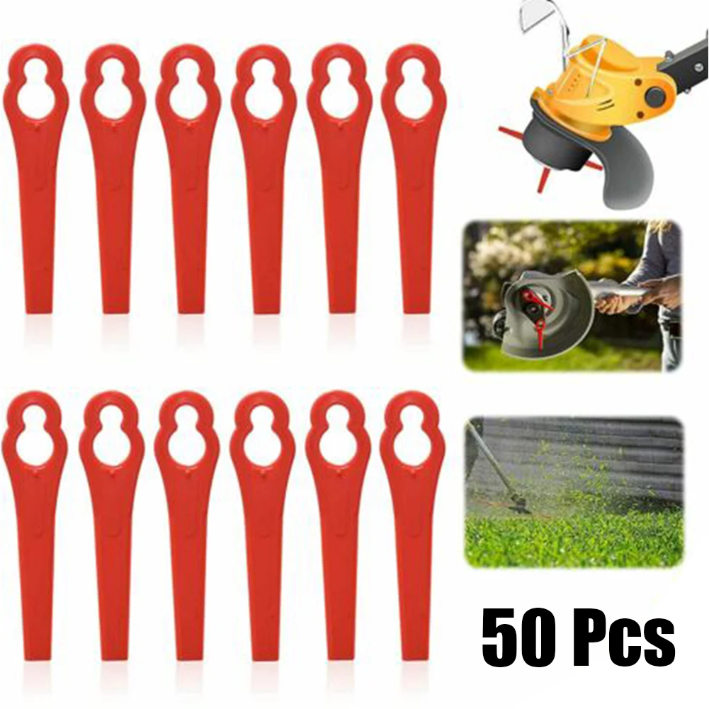 

Blades Replacement Trimmer Parts 50pcs Plastic Plastic String Blades LIDL-FRTA Tool Florabest For