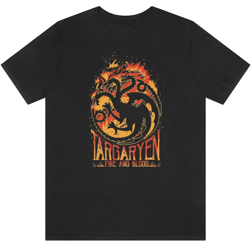 

Футболка мужская с принтом «Дом Дракона», уличная одежда, графическая рубашка, хлопковая футболка с коротким рукавом, большие размеры, лето
