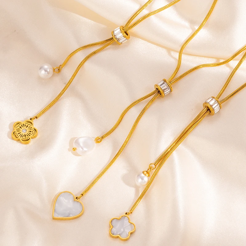 ENSHIR Винтажное Ожерелье Из Нержавеющей Стали Для Женщин Подвески В Форме Сердца