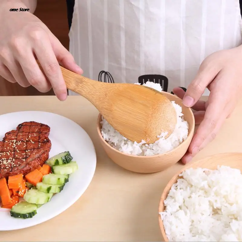 Бамбуковая рисовая ложка деревянный кухонный ковш столовая кухонная утварь
