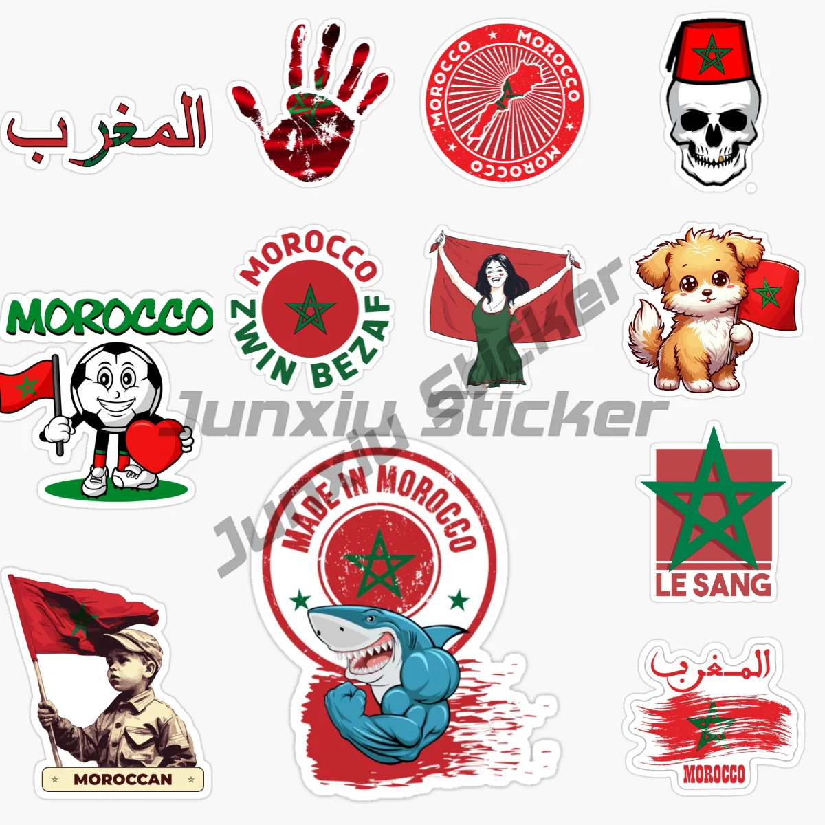 Фото MOROCCO Флаг Карта Автомобильная наклейка MOROCCO Череп Бабочка Флаг Автомобильная наклейка Мотоцикл Автомобильный аксессуар Самоклеящийся отражающий свет №1