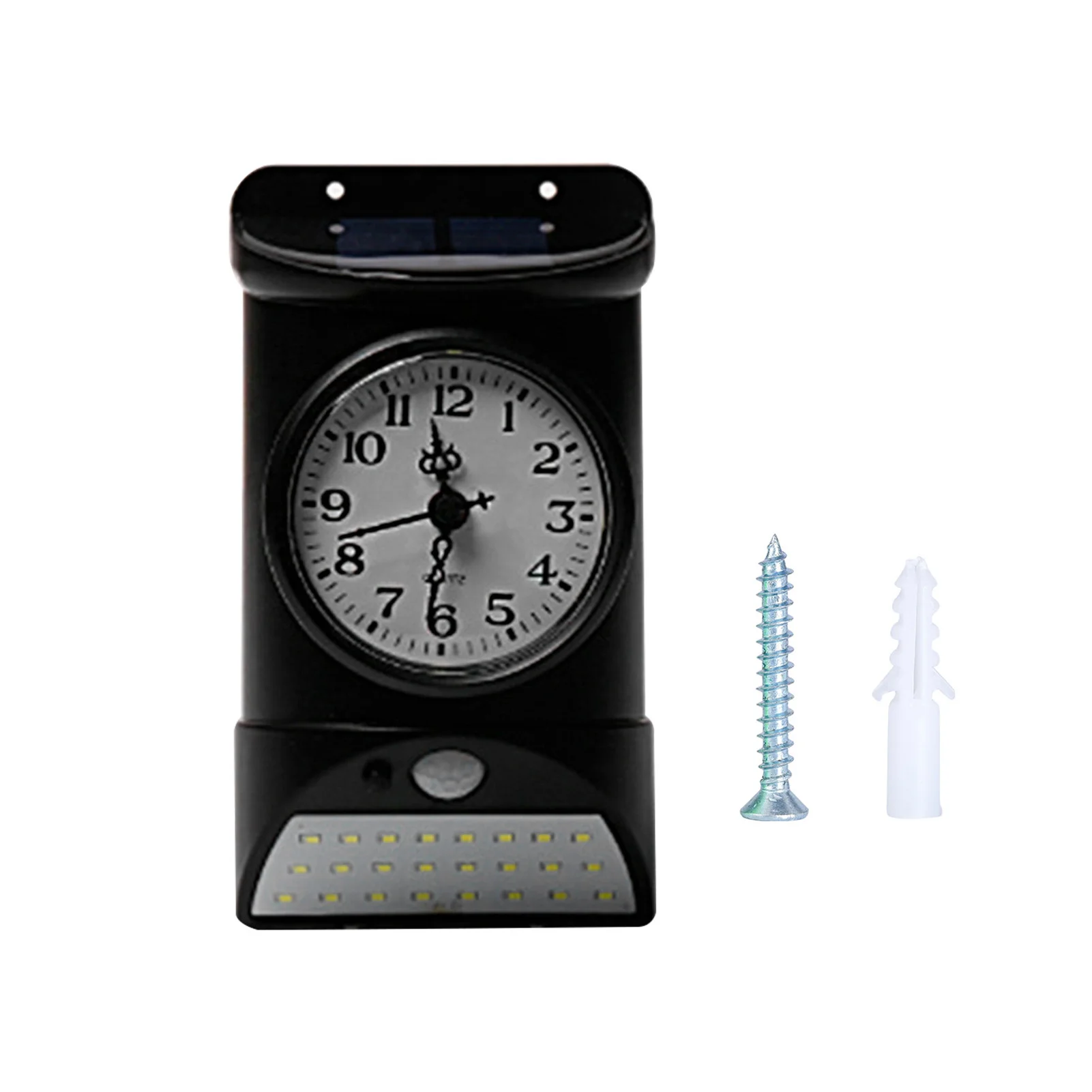 

Park Home Stair Waterproof Solar Outdoor Clock Front Door Porch Garage Garden Patio With LED Light Wall Mounted Courtyard