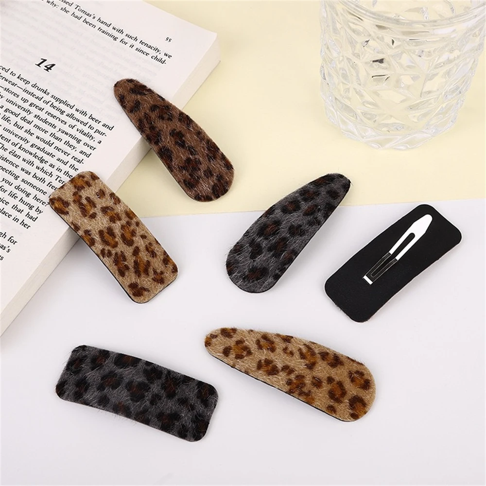 

Trendy Leopard Print Hair Clips Fashion Girls Fragmented Hair Hairpin BB Snap Hair Accessories Ornament For Women Headwear