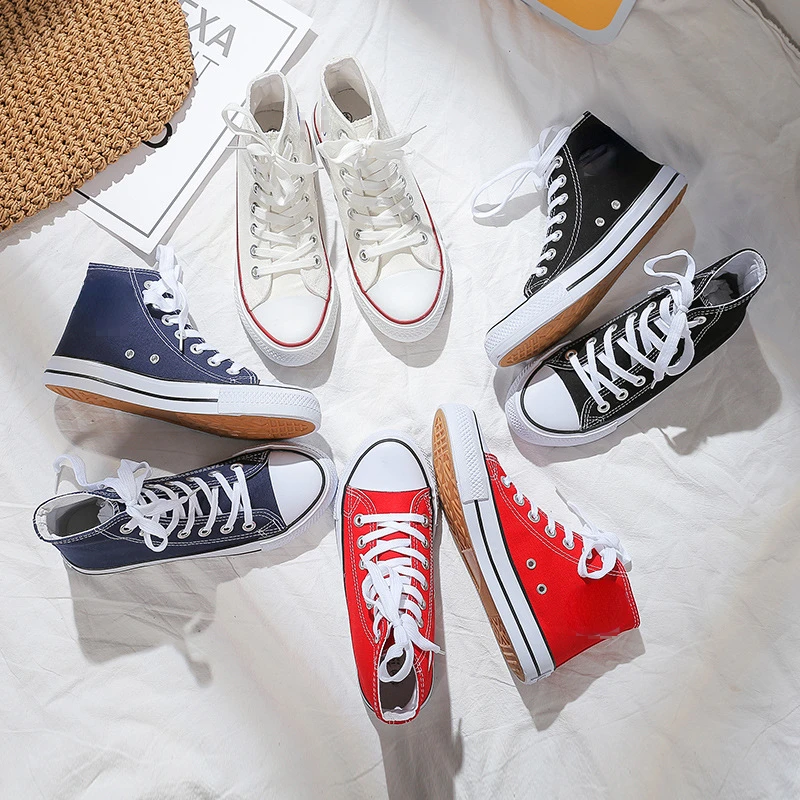 

Shoes For Woman Vulcanized Canvas Womens Sneakersy Flats Shoe Couples Classic Flat Lace-Up Tennis Women Zapatillas Mujer