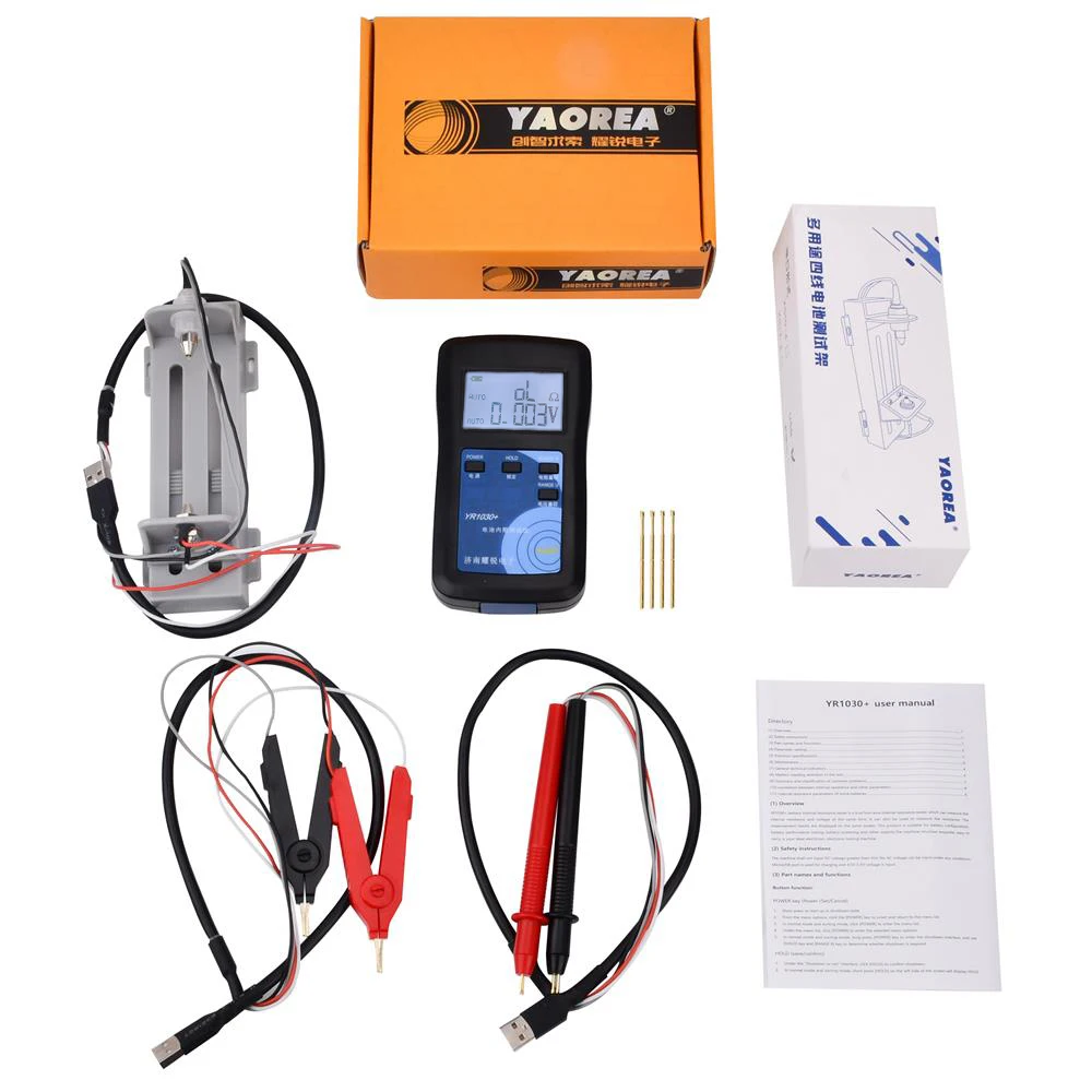

4-проводной YR1030 + Высокоточный быстрый тест-прибор для проверки внутреннего сопротивления литиевой батареи 100 в группа электромобилей 18650