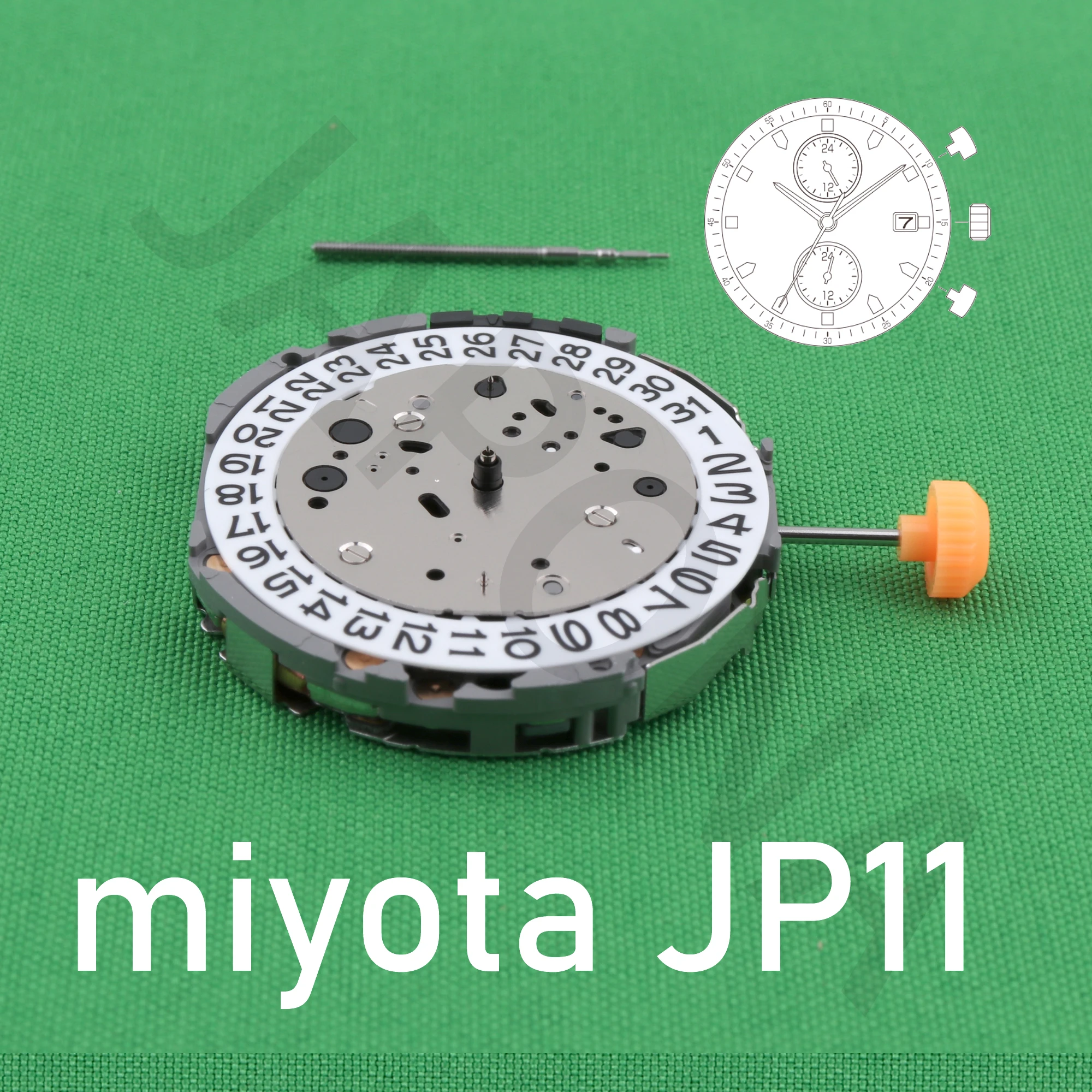 JP11 movement miyota JP11 japona movement Dual time movement with 2 push buttons