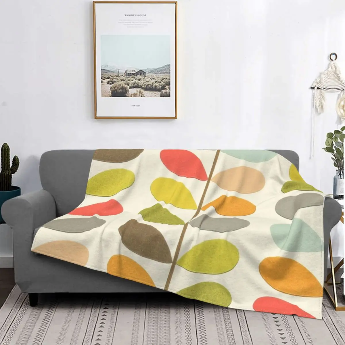 

Orla Kiely-Manta a cuadros para cama, manta с letras 3D для спальни, 1544