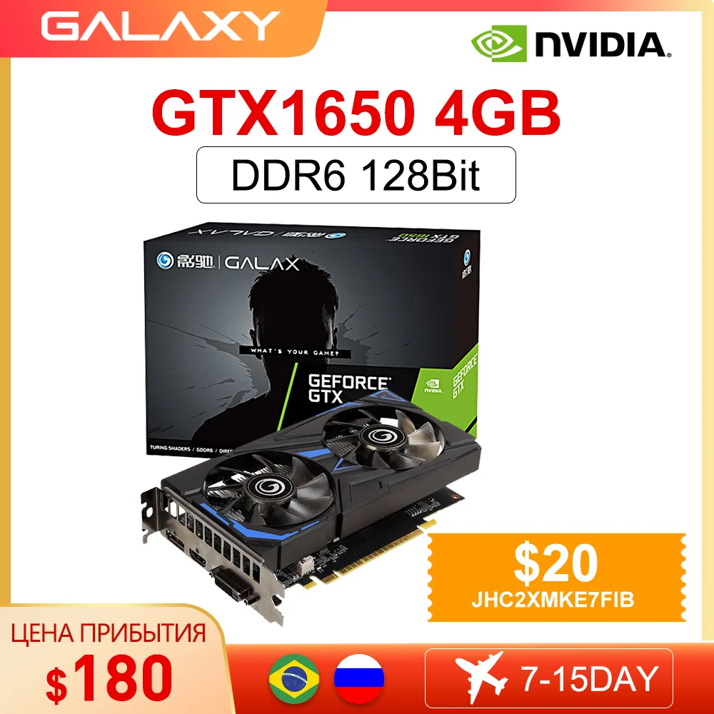 GALAXY New Graphic Card GTX1650 Snapdragon 4G D6 GDDR6 128 Bit GTX 1650 4GB NVIDIA 12NM Video Card placa de graphics card GPU