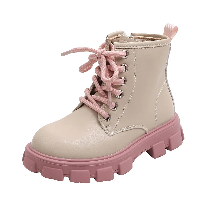 

Кожаные ботинки для мальчиков и девочек, мягкие удобные нескользящие, короткие сапоги, Осень-зима