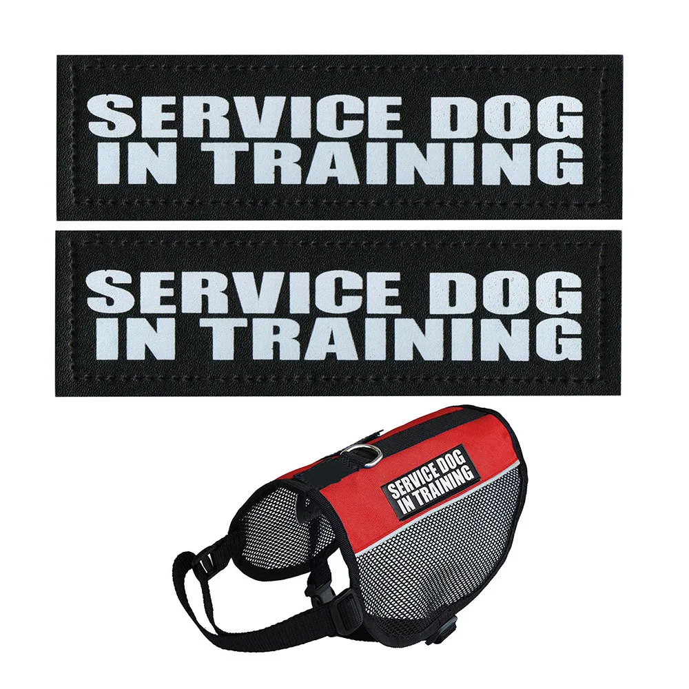 

Glow In The Dark Reflective Badge Animal Vest Collar Seal Service Dog In Training Pet Strap Sticker Security Best Friend Patch