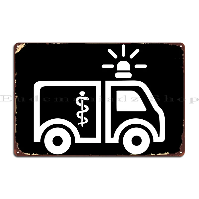 

Ambulance Metal Plaque Garage Designs Rusty Wall Plaque Cinema Tin Sign Poster
