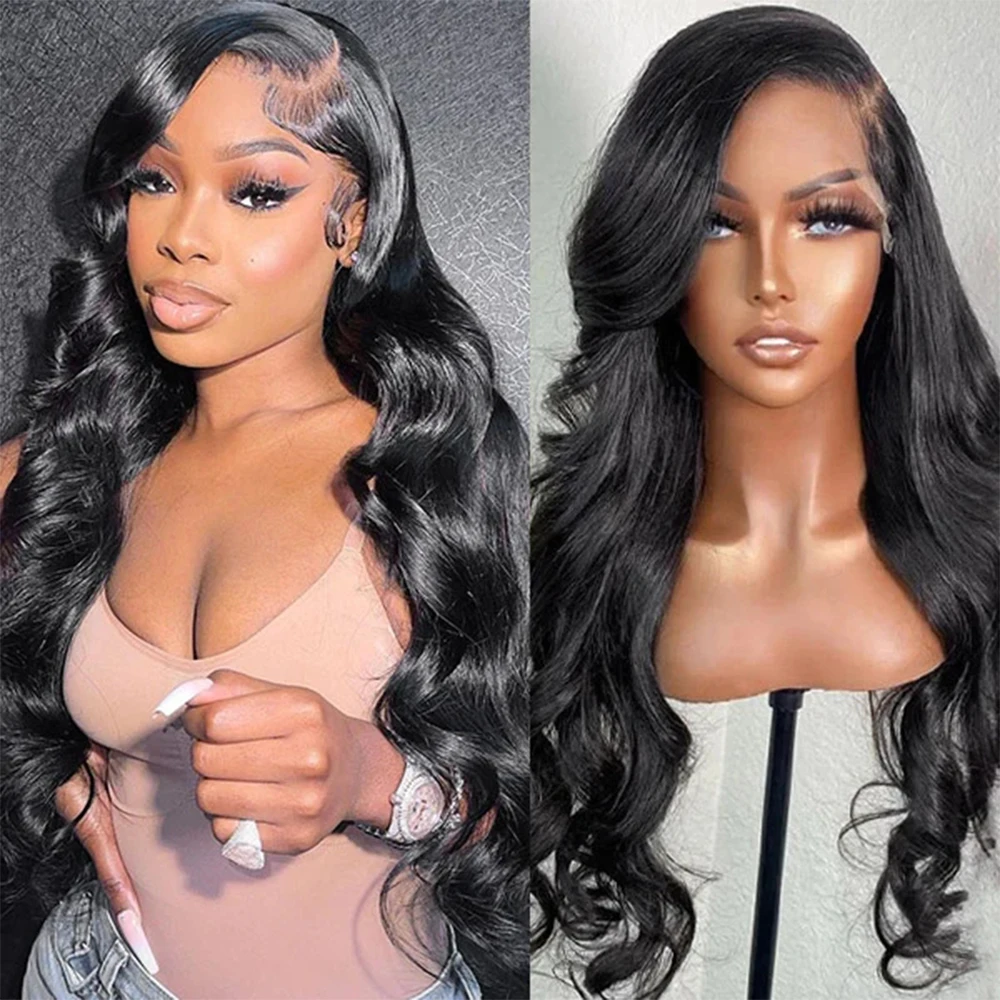 

180% Body Wave 13x4 Lace Front Wig Pre Plucked Brazilian Remy 13x6 Frontal Wigs Black Women Transparent 4x4 Closure Wigs Natural