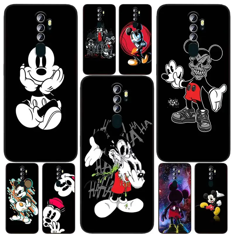 

Fashion Mickey Stitch Art Black Phone Case For OPPO Find X5 X3 F21 Neo Lite A96 A57 A74 A76 A72 A55 A54S A53 A53S A16 S A9