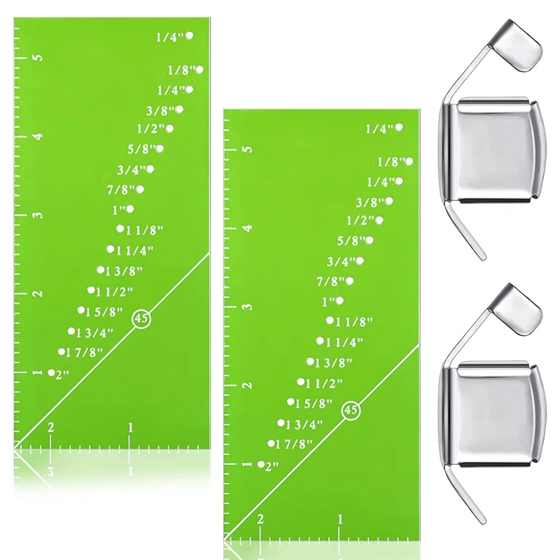 

4 Pieces Seam Guide Ruler Set Include 2 Quilting Seam Guide Ruler And 2 Magnetic Sewing Guide For Sewing Machine