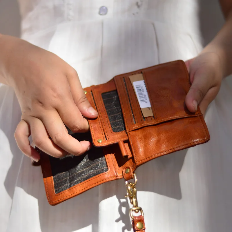 AETOO кожаная винтажная женская сумка для хранения документов из воловьей кожи с