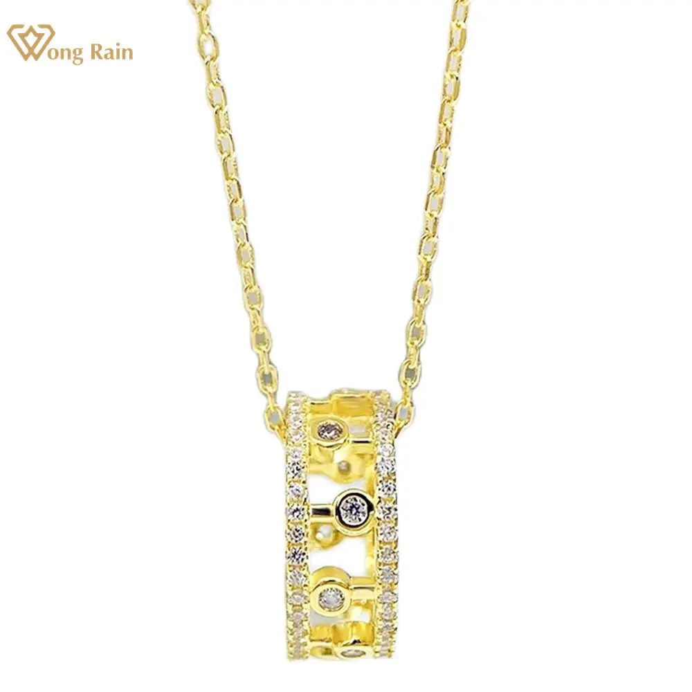 

Wong Rain, винтажный, 100% Стерлинговое Серебро 925 пробы, высокоуглеродные бриллианты, драгоценный камень, Свадебный кулон, ожерелье, ювелирные ук...