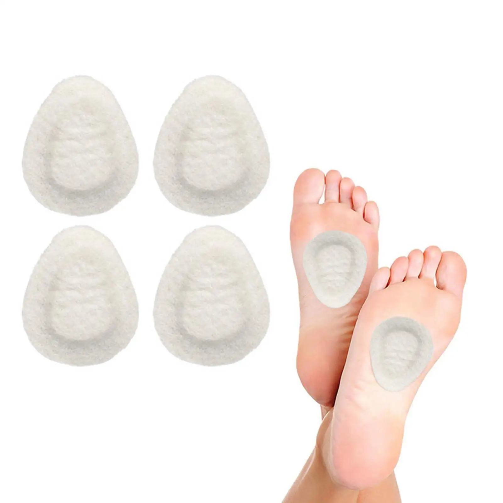 

4 Pieces Metatarsal Felt Pads Sole Support Eliminate Pressure Relieve Foot Pain