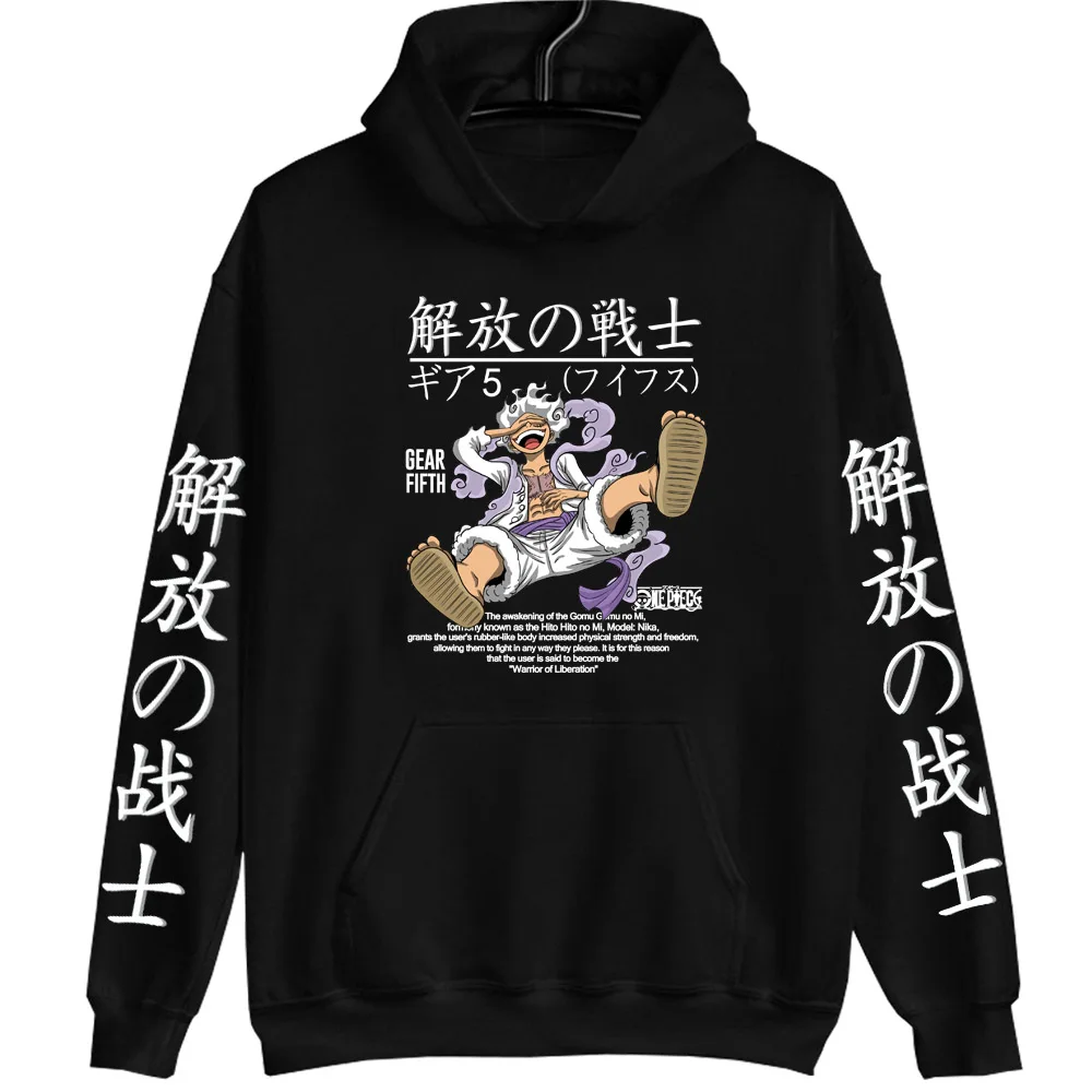 Anime One Piece Hoodie Luffy Sun God Hoodie 2023 Manga Style Print Tops Fall Style Hoodie