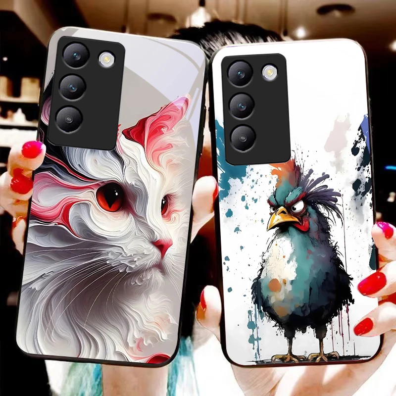 Цветной кирпичный медведь для Y72 33S 11 03 36 96 Lite 35 16 Iqoo 12 V40 SE 5G 29 40 21 30 X80 Pro Vivo Чехол