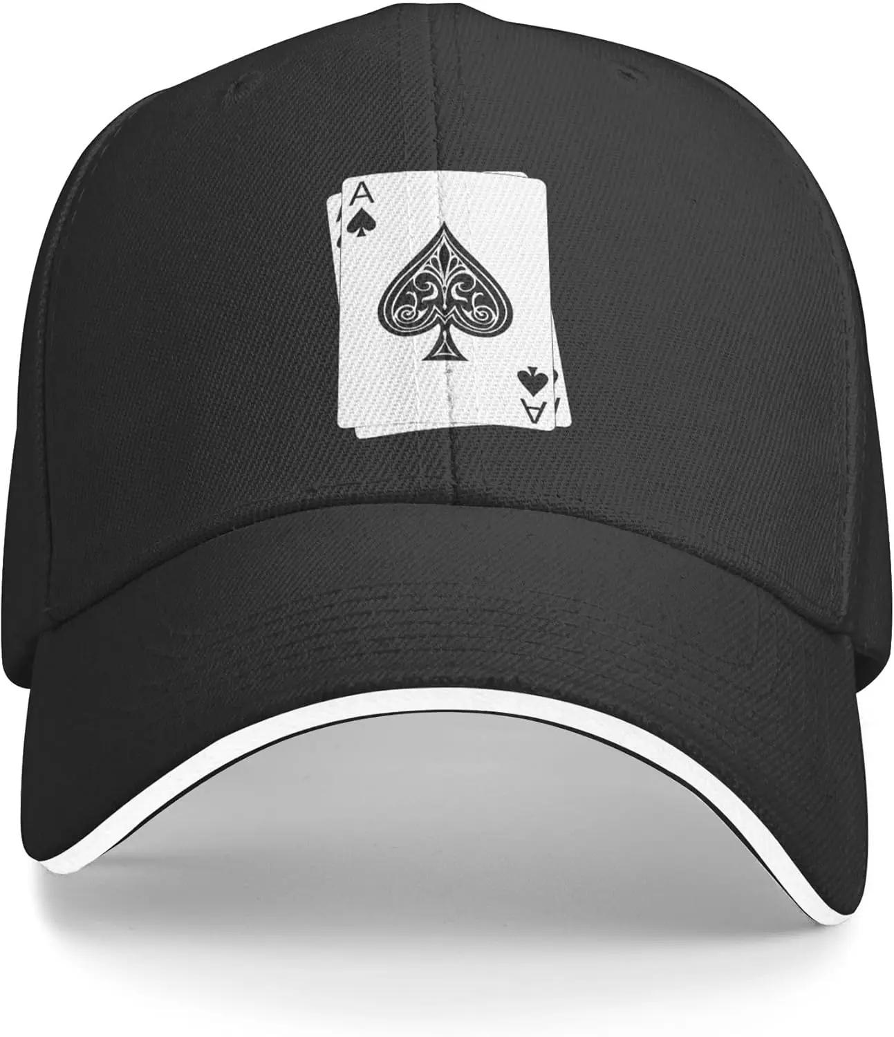 Фото Бейсбольная кепка Poker Ace of Spades для мужчин и женщин, регулируемая остроконечная сэндвич-папа, шляпа для гольфа №1