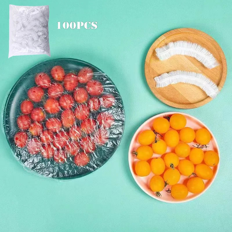 

Disposable Food Cover for Bowls Lids Elastic Saver Bag Dust Kitchen Accessories Caps Fridge Storage Plastic Wrap Fresh Keeping