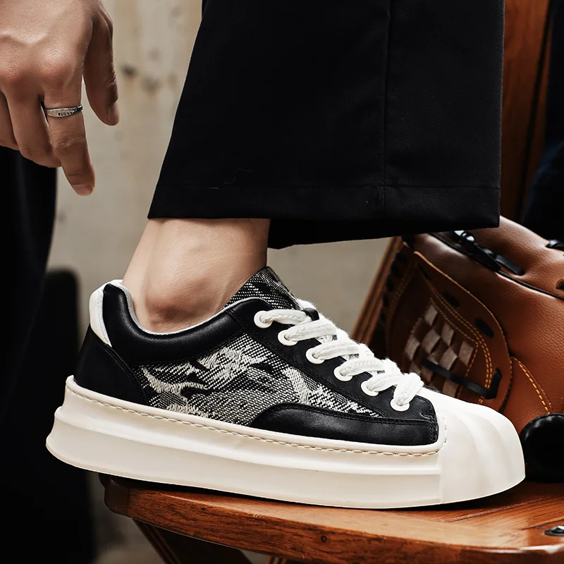 

Men's Shoes Shell Head Small White Shoes Men's 2023 Summer New Cloth Shoes Student Trend Board Shoes Men's Style Sneakers Men