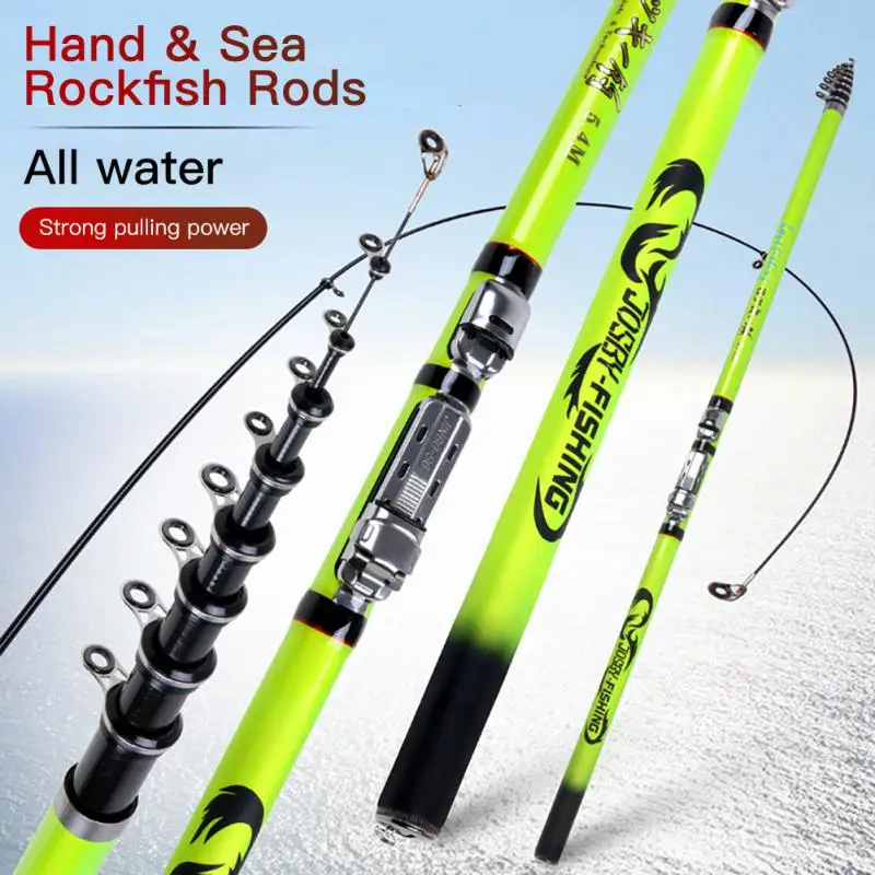 

Telescopic Rod Carbon Fishing Short-jointed Portable Fishing Rock Rod Hand Travel Spinning Rod Reel Seat 3.6m 4.5m 5.4m 6.3m