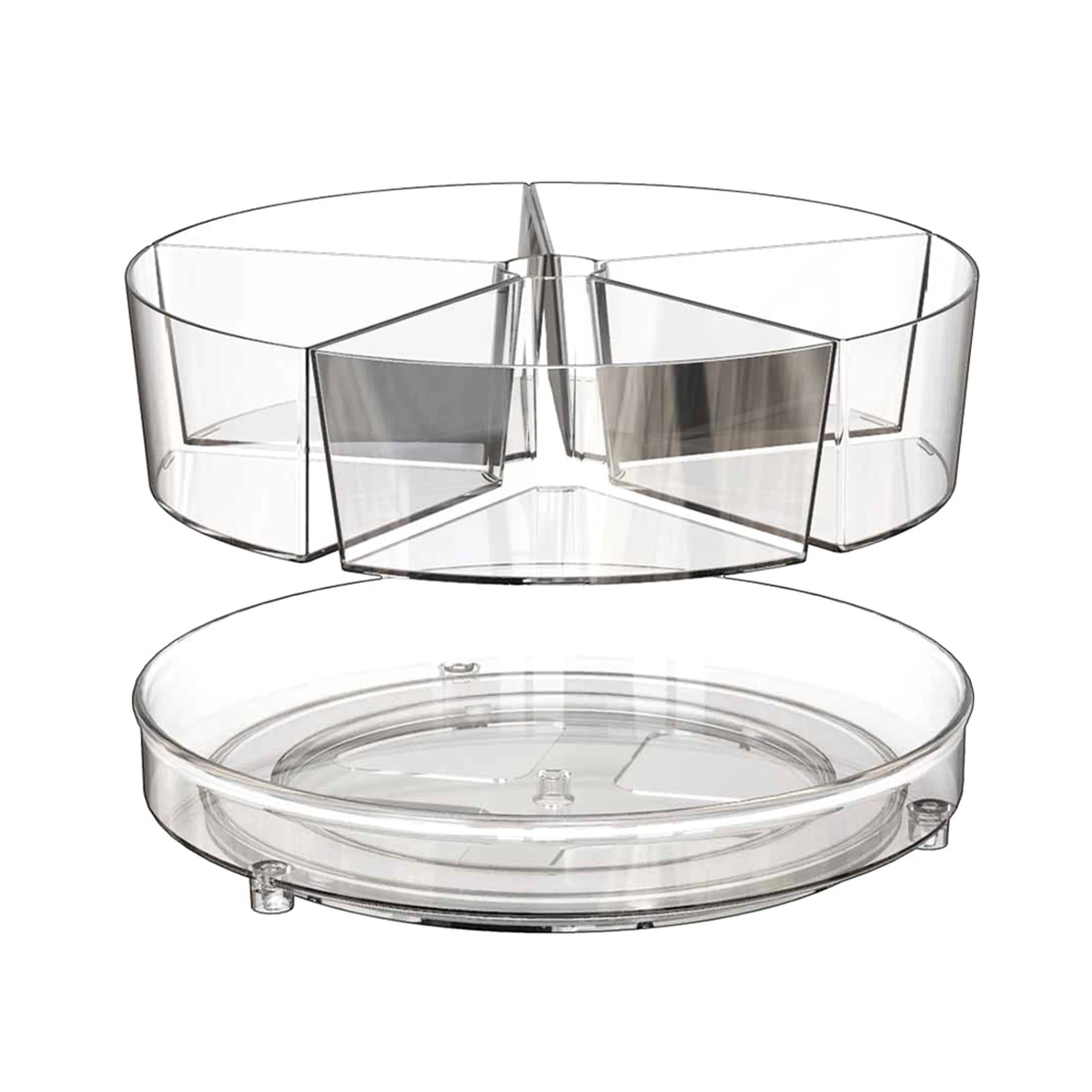 

Вращающаяся полка, рабочая полка, контейнер с 5 отделениями, вращающаяся на 360 градусов прозрачная полка для кладовой, вращающийся Органайзе...