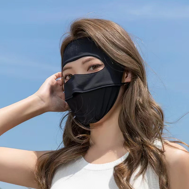 Женская маска для лица из ледяного шелка дышащая вождения езды пешего туризма