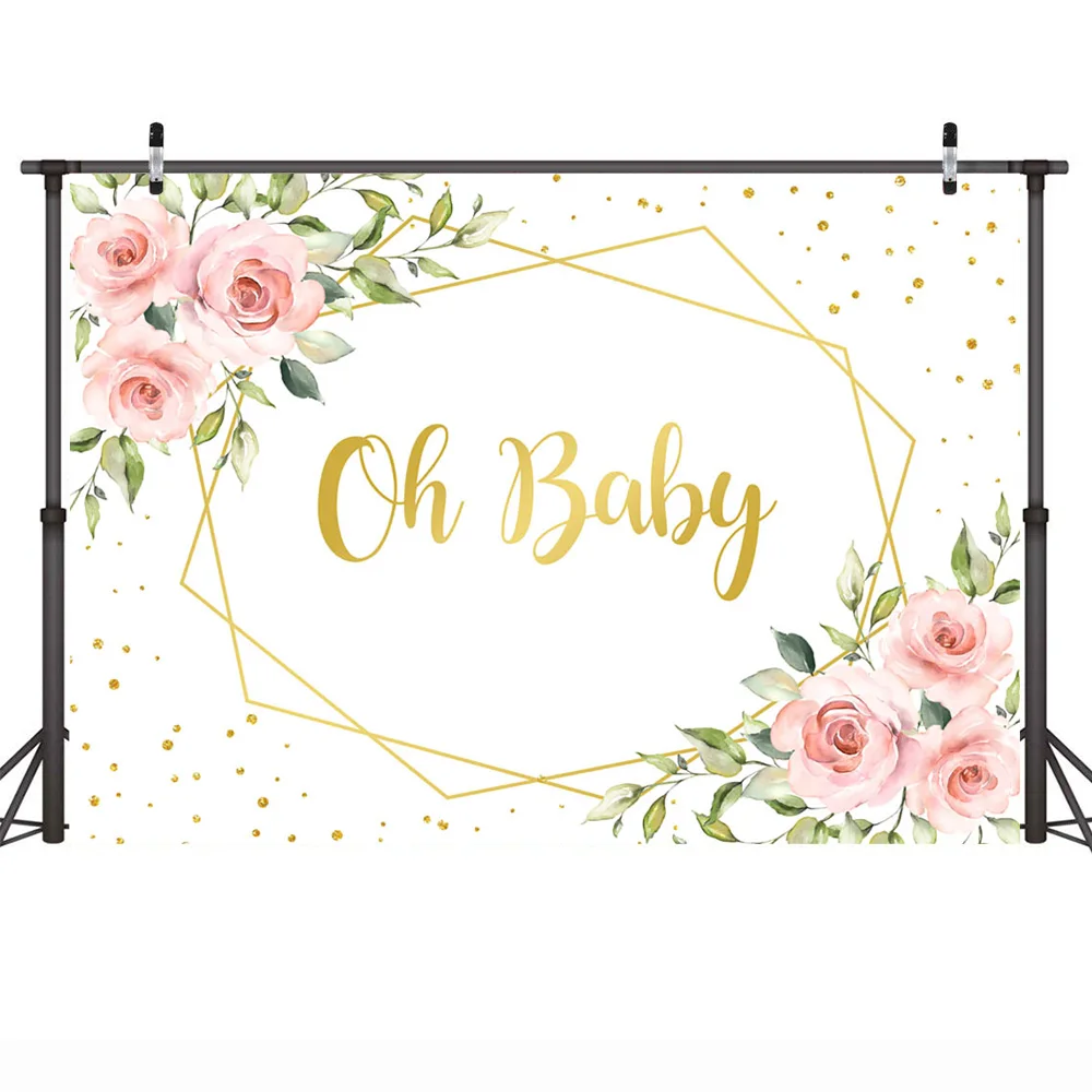 Baby Shower фон для фотосъемки с надписью Oh изображением кремово-фон в виде