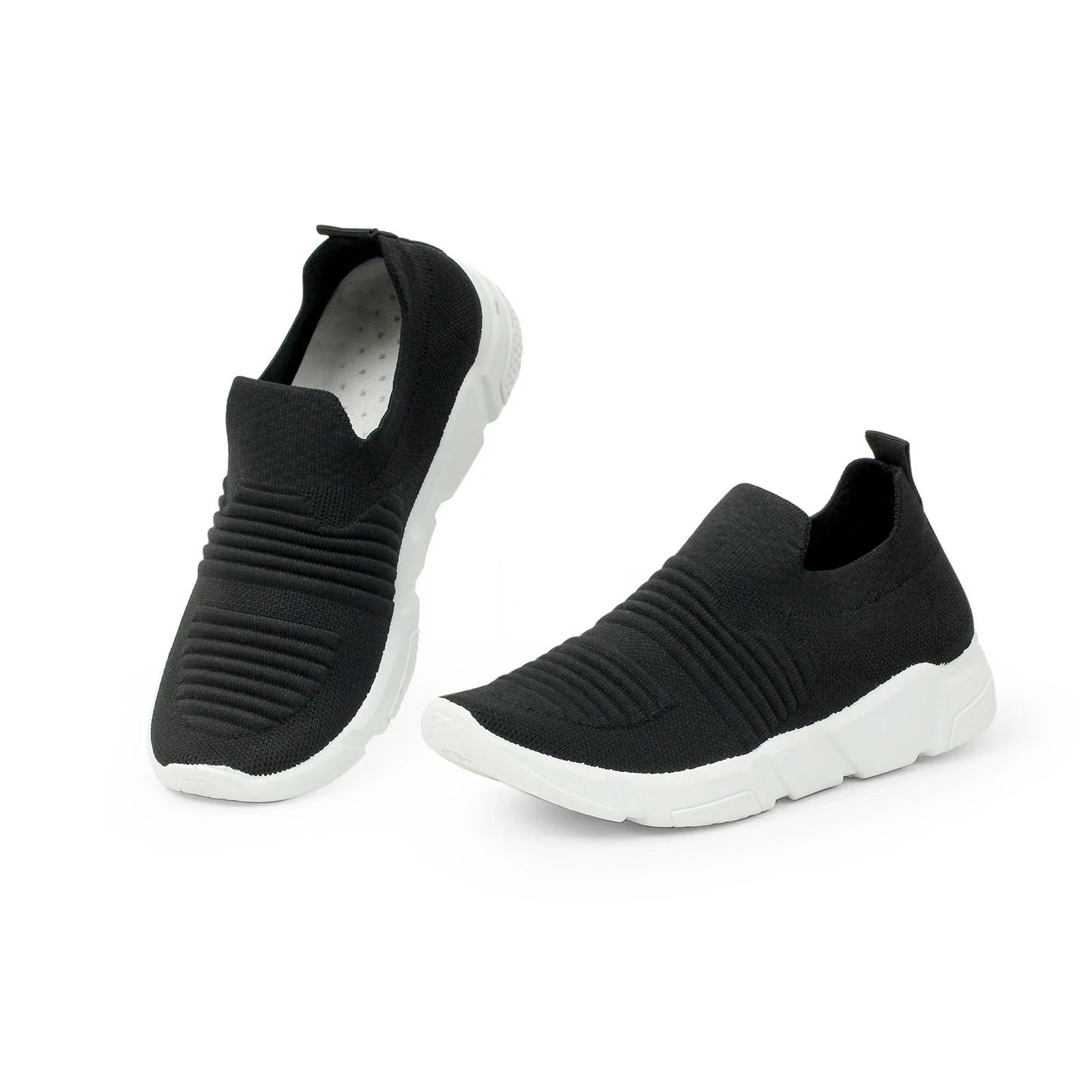 Туфли-носки женские вязаные теннисные туфли без застежки плоская подошва лоферы