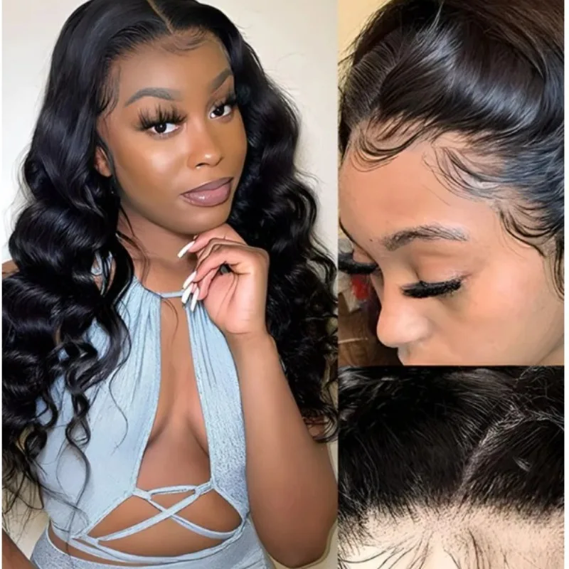 

Body Wave Lace Wig HD Transparent 13x4 Water Wavy Lace Front Wigs Synthetic Glueless Wig Pre Plucked Hairline With Baby Hair