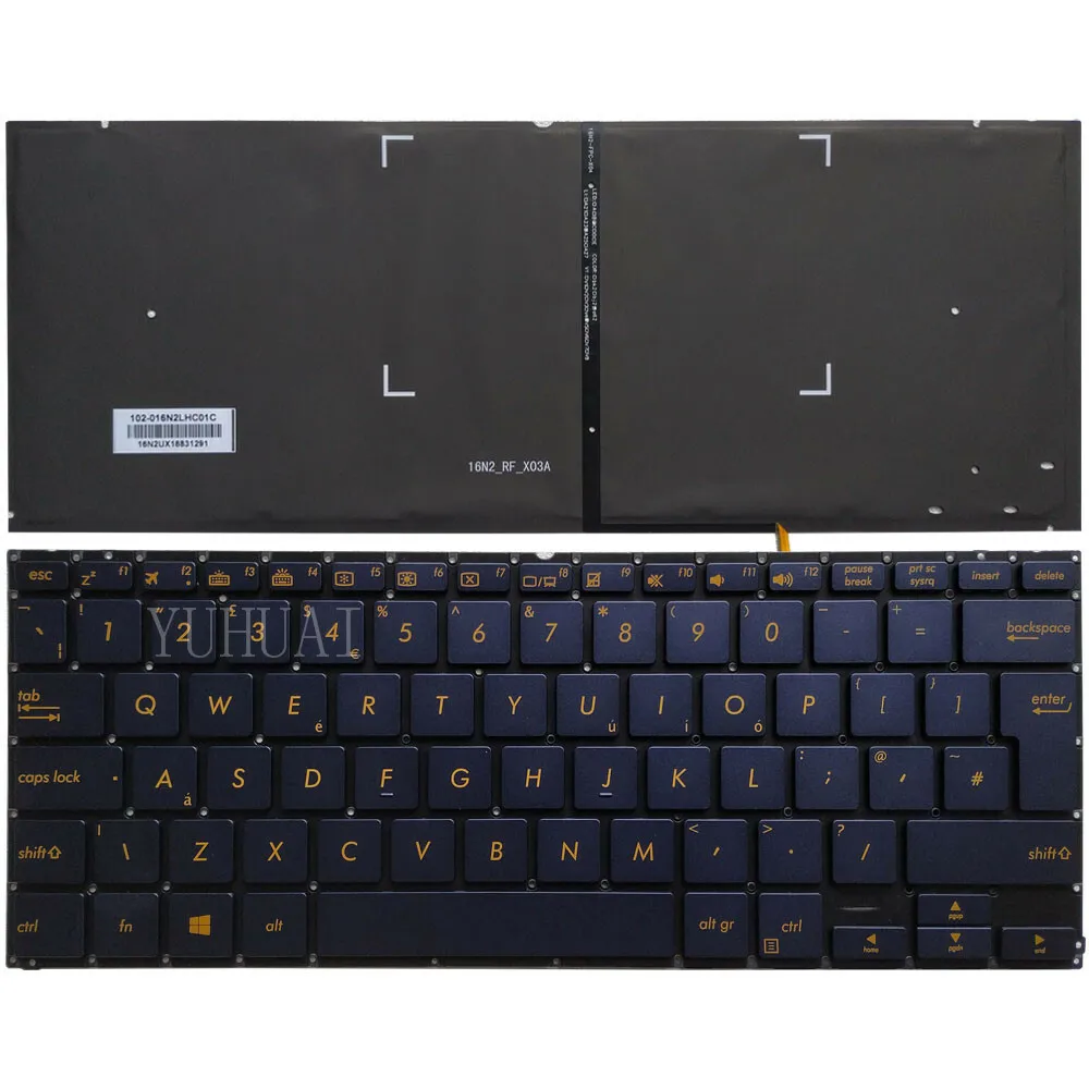 НОВАЯ британская клавиатура для ASUS UX370U UX370UA UX370UAR UX370UAF Q325U Q325UA с подсветкой (art.: 3920d02bbb99b) - 3920d02bbb99b