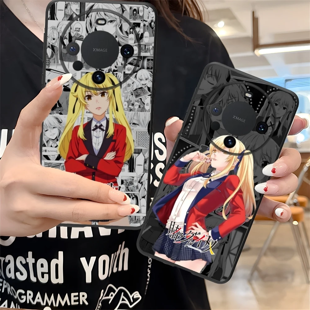 Kakegurui Mary Anime Mobile Cell Phone Case for Huawei Mate 60 50 40 30 20 10 Pro Plus Lite E 5G Black Soft Cover Shell