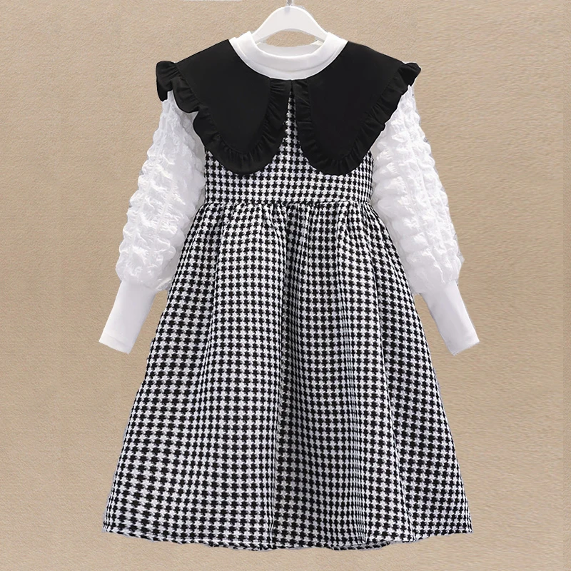 

Kids Suits for Girls Sets Outfits Clothes Teenagers Shirt Dress Preppy Twinset School Uniform Children Costumes 6 8 10 12 Years
