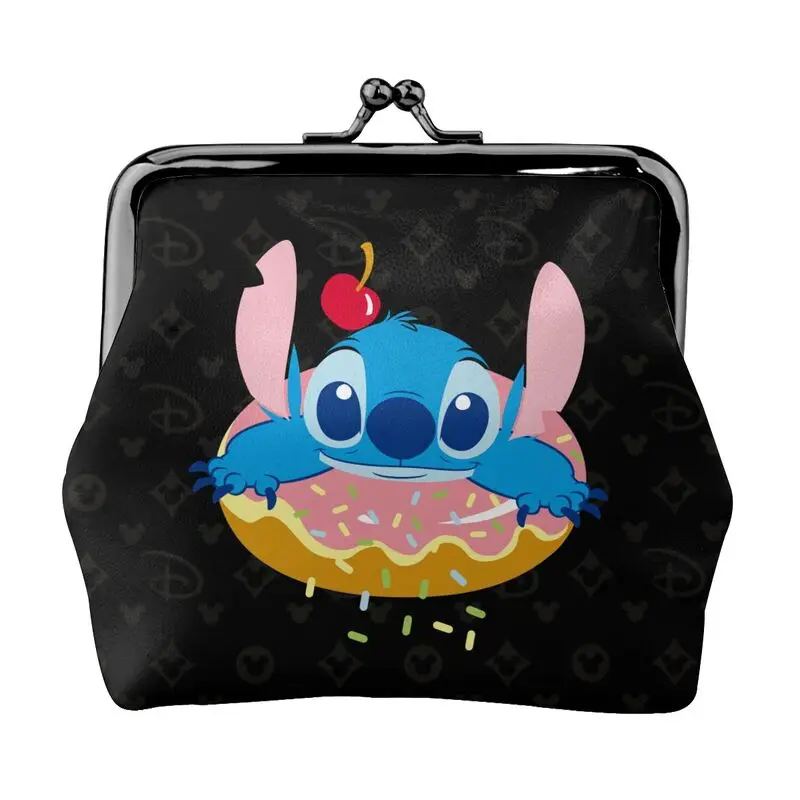 

Disney Brand Bag New Woman Cartoon Print Leather Kiss Lock Coin Purse Design Short Wallet High Quality Girl Clutch Card Holder