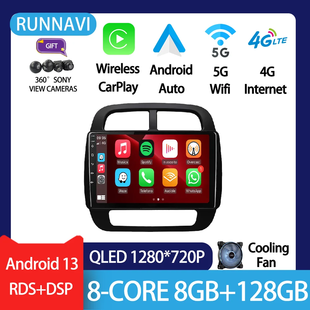 

Android 13 For Renault Kwid 2015 - 2019 Car Radio Stereo Multimedia Video Player Navigation GPS Wireless Carplay RDS DSP QLED