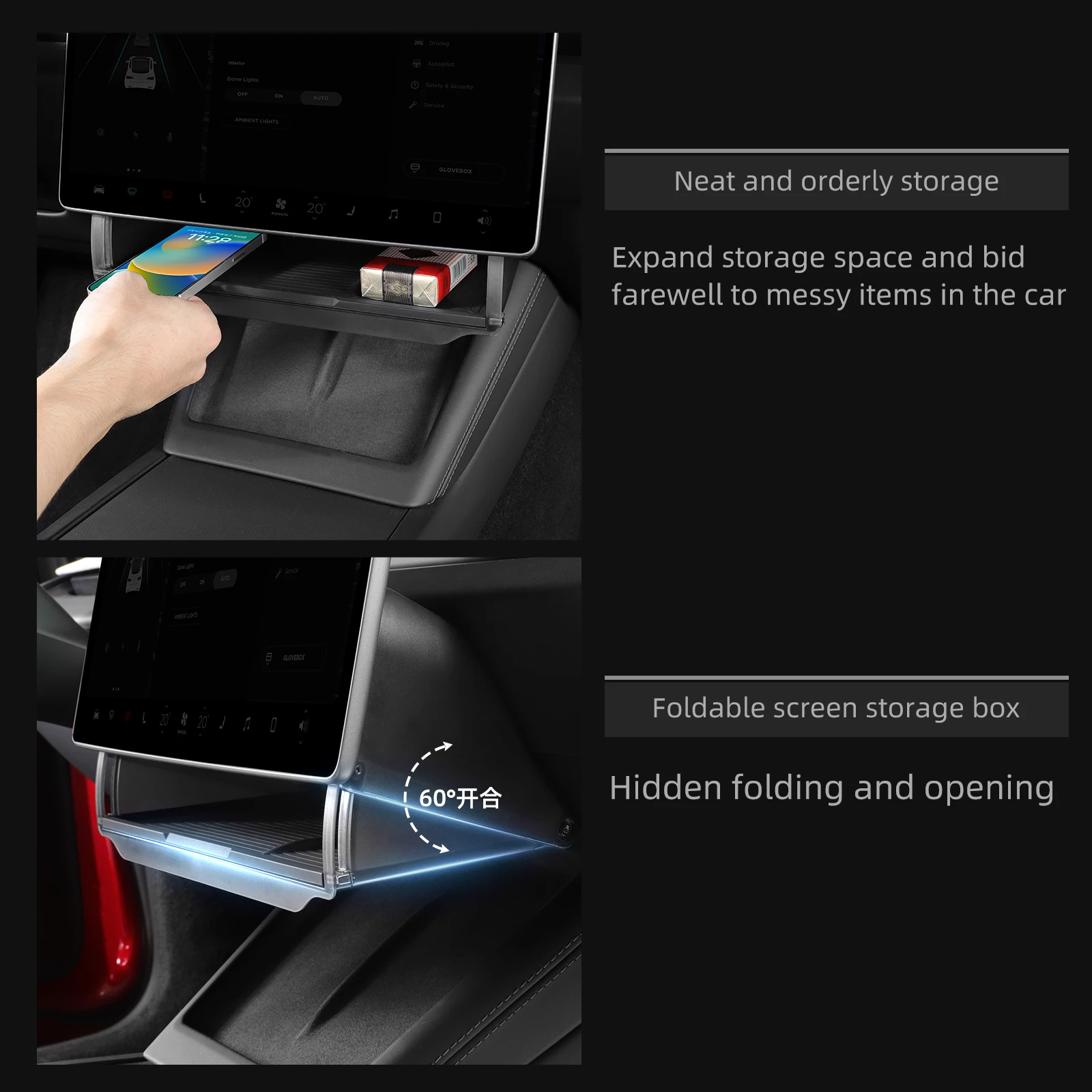 Автомобильный Ящик Для Хранения Tesla Model 3 Highland Скрытый Органайзер Центрального