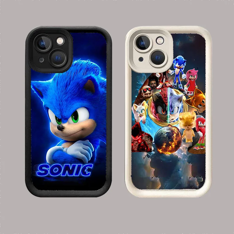 Фото WR-63 Белый ступенчатый чехол из ТПУ Sonic the Hedgehog для iPhone 11, 12, 13, 14, 15, Mini Pro Plus Max №5