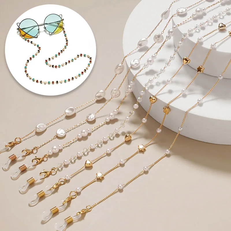 

Creative Personalized Glasses Chain Fashion Pearl Sunglasses Charm Pearl Holder Straps Jewelry Decoration