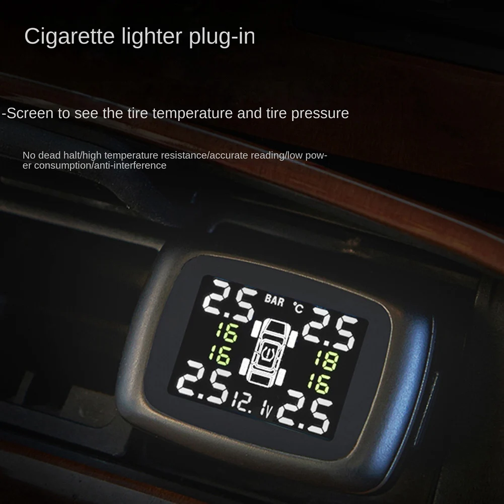 

English Version Cigarette Lighter Type Tire Pressure Monitor Wireless USB Vehicle Charging Swing Head Tpms Detector