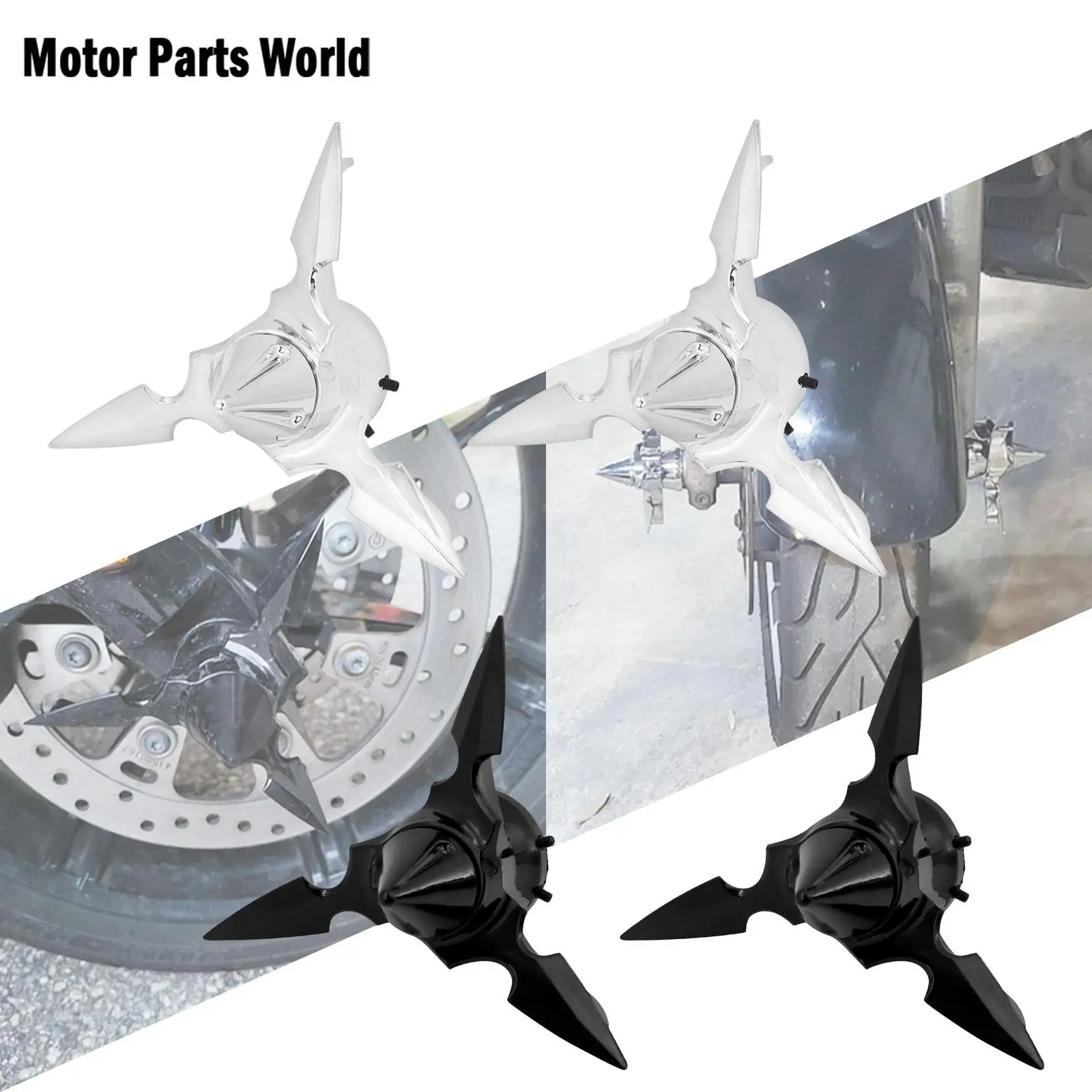 Мотоциклетный спиннинг с лезвием и передней осью Черная/хромированная крышка