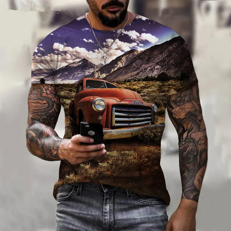 

Fashion Truck Pattern 3D Printing T-Shirt Casual European and American Style T-Shirt Top