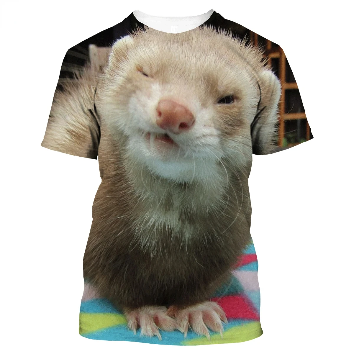 Брендовая летняя футболка BIANYILONG модная спортивная с 3D-принтом животного хорька