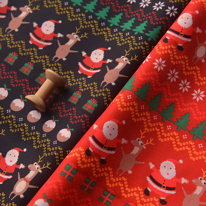 

Christmas Santa 50*140cm Patchwork Printed Polyester Cotton Fabric for Tissue Sewing Quilting Fabrics Needlework DIY