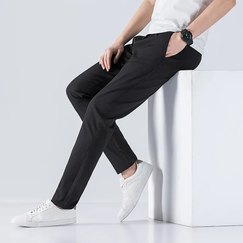 

Spring And Summer New Elastic Breathable Men's Casual Pants Slim Thin Straight Men's Fashion