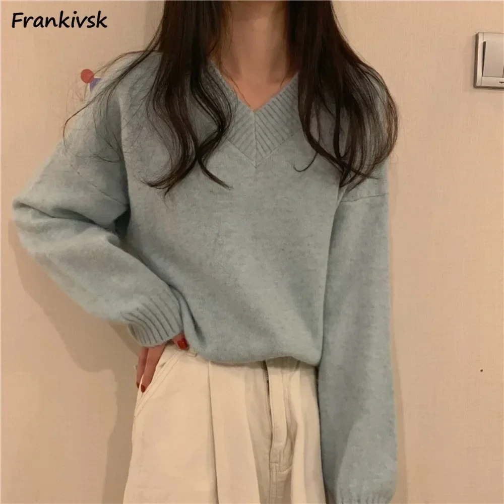 Женские пуловеры с v-образным вырезом приятные для кожи модные элегантные